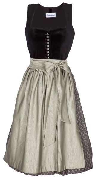 Trachtenhimmel Dirndl Samt Tanja 17268 Schwarz 70 cm midi