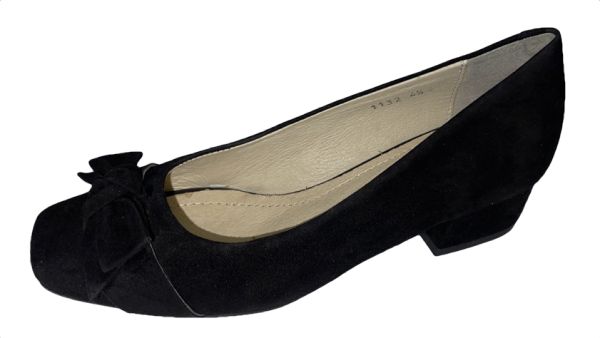 2009 Damen Trachten Pumps Samtziege Schwarz