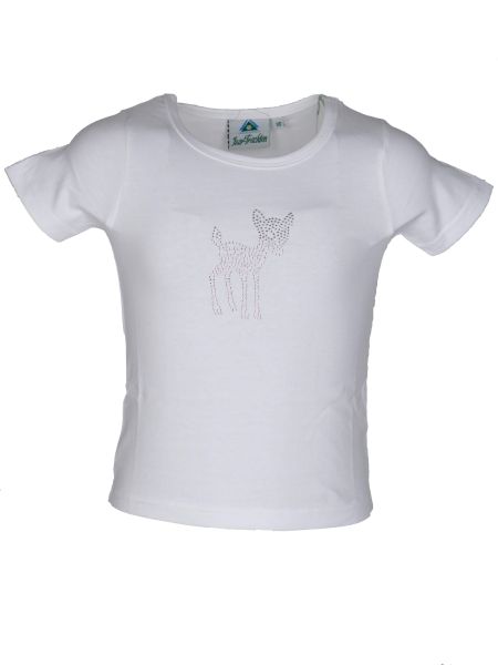 Isar Trachten Mädchen T-Shirt 52987 Weiss Bambi
