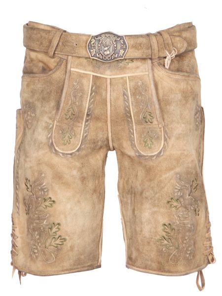 Country Maddox kurze Herrenlederhose Edersee Sand Wildbock