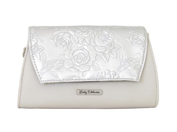 Lady Edelweiss Umhängetasche und Clutch 17502 beige silber
