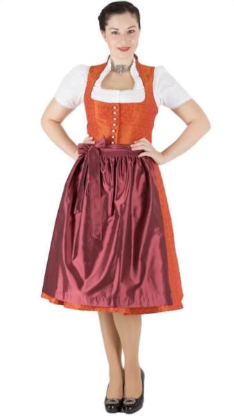 13170 Wenger Dirndl Lorelei 70er orange beere