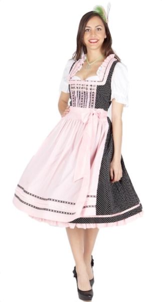 8590 Krüger Madl 70er Dirndl schwarz rosa