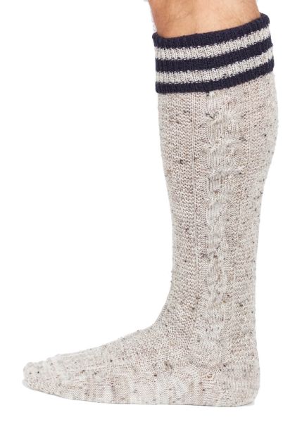 L8995RT-906 Herren Trachtenkniestrümpfe beigemel marine