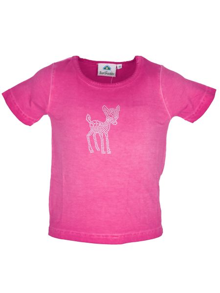 Isar Trachten Mädchen T-Shirt 52979 Pink Bambi