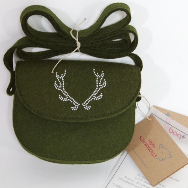 bag+ Trachtentasche Lech small loden grün mit Strassgeweih