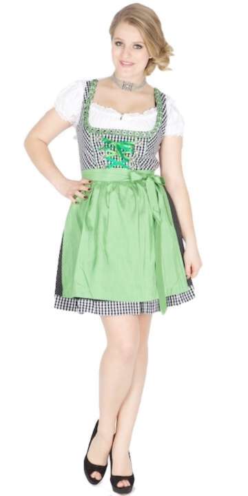 Country Line Dirndl outlet braun-türkis Allover-Druck Elegant