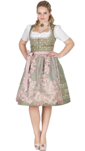 15280 Wenger Dirndl Wanja 65er Gr 38 oliv rose