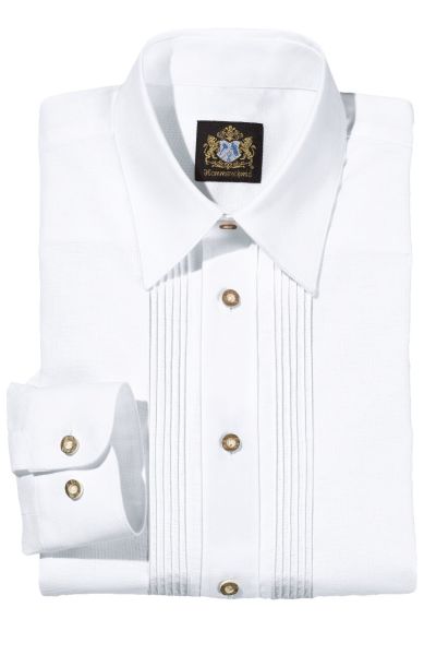 Hammerschmid Herren Trachtenhemd 1911004 weiss Biesen
