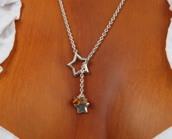 VH91051 Sternencollier 925er Silberschmuck vers.Farben