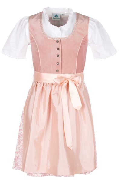 Isar Trachten Kinderdirndl 63194 Rose Samtoberteil