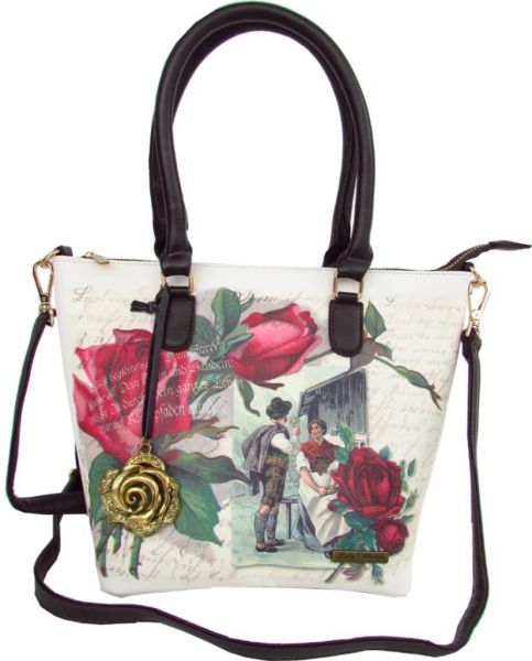 16302 Lady Edelweiss Trachtentasche mit Rosen und Pärchendruck