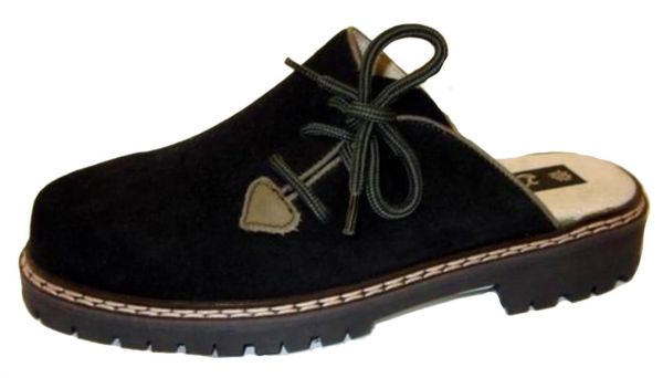 1247 Trachtenslipper Wildleder schwarz