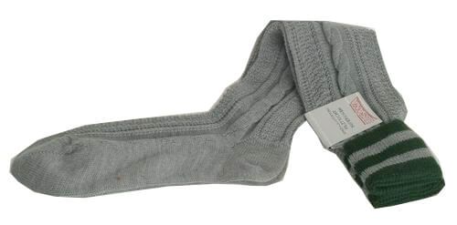 L8995R-0319 Trachten Kniebundstrümpfe grau tanne