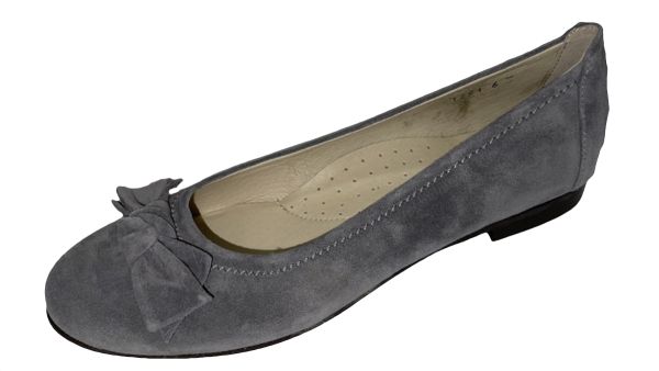 Trachten Ballerina Damen 1999 Samtziege Hellgrau