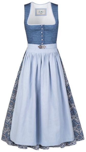 Stoiber Dirndl Maike 17224 Rauchblau Hellblau 80er