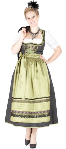 10815 Krüger Manufaktur 85er Dirndl schwarz oliv