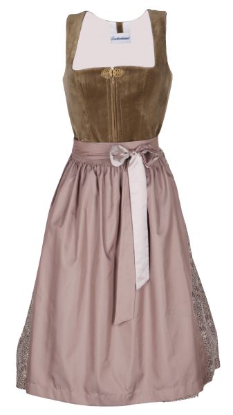 Trachtenhimmel Dirndl Samt Danika 17253 Schlamm Nude 70er midi