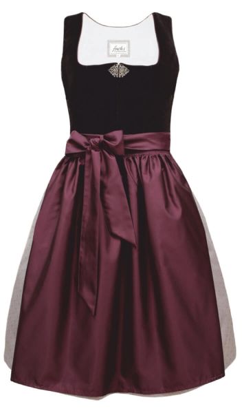 Fuchs Trachtenmode Samtdirndl 17290 Lila Mauve 65cm