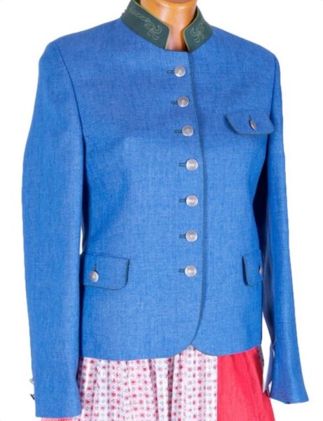 Allwerk Iris Damen Leinenblazer blau Gr 36