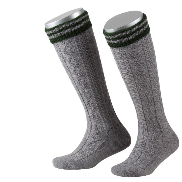 L320R-0319 Lusana Kinder Kniebundstrumpf m.grau tanne