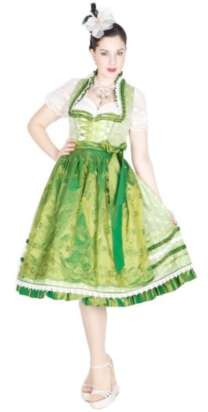 10252 Krüger Manufaktur Dirndl 70er grün